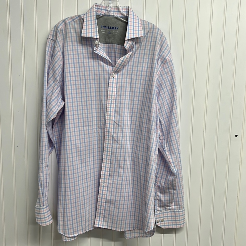Twillory Button Down Long Sleeve Men’s Shirt Size 17 36/37 Tailored Fit